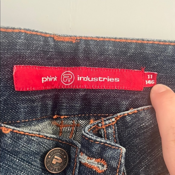 Y2K Blue Flare Wide Leg Jeans Phink Industries Size 11 - Picture 3 of 5